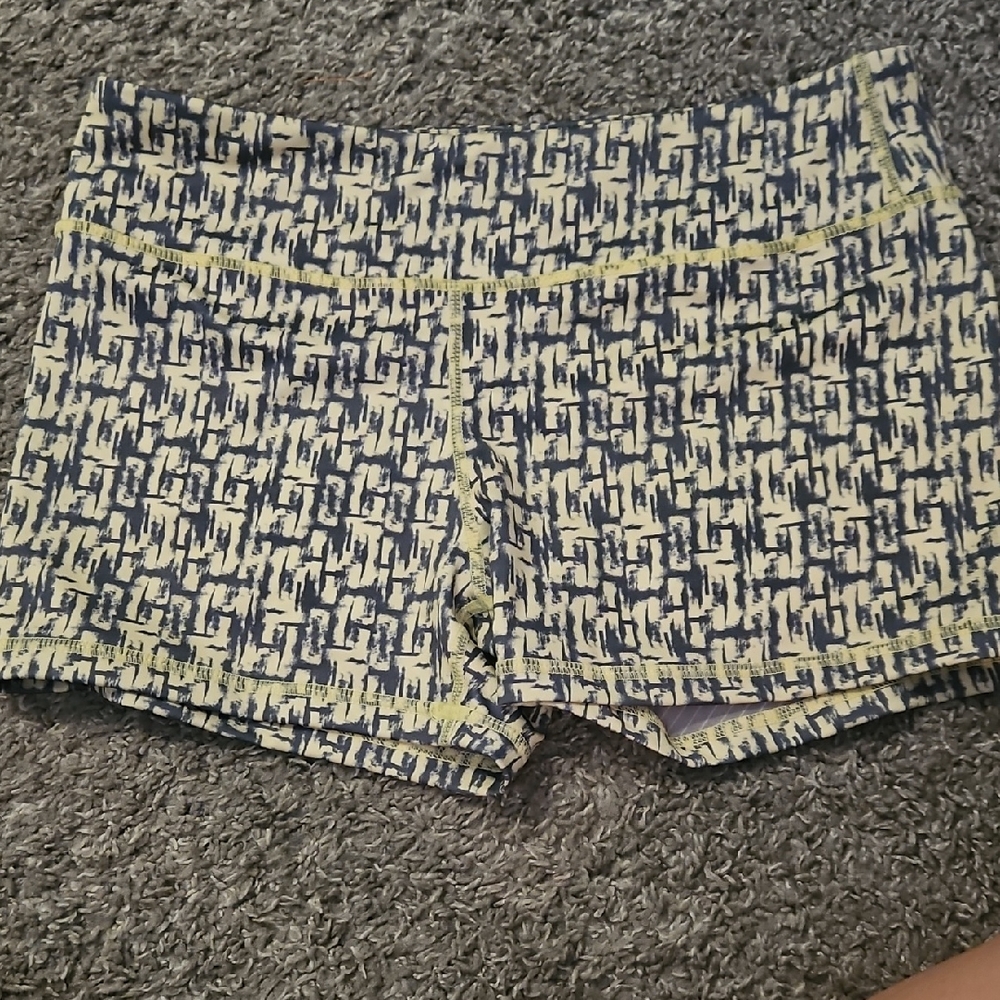 Yellow And Grey Graphic Bike Shorts with Modern Design